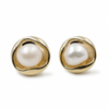 Golden Embrace Pearl Studs
