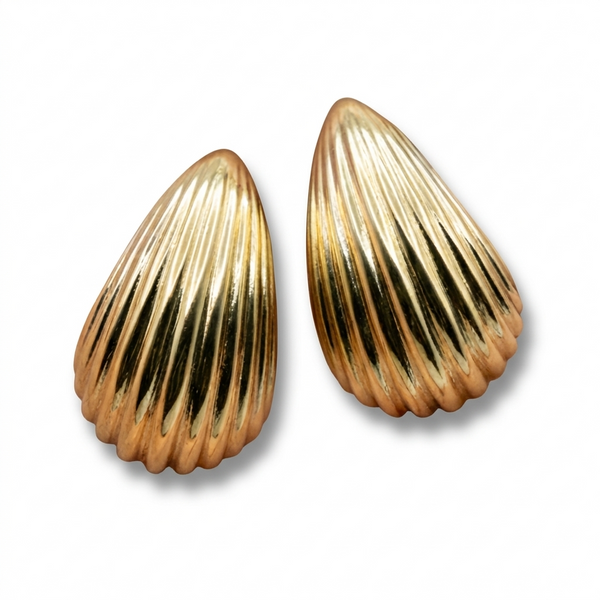 Golden Wave Luxe Stud Earrings