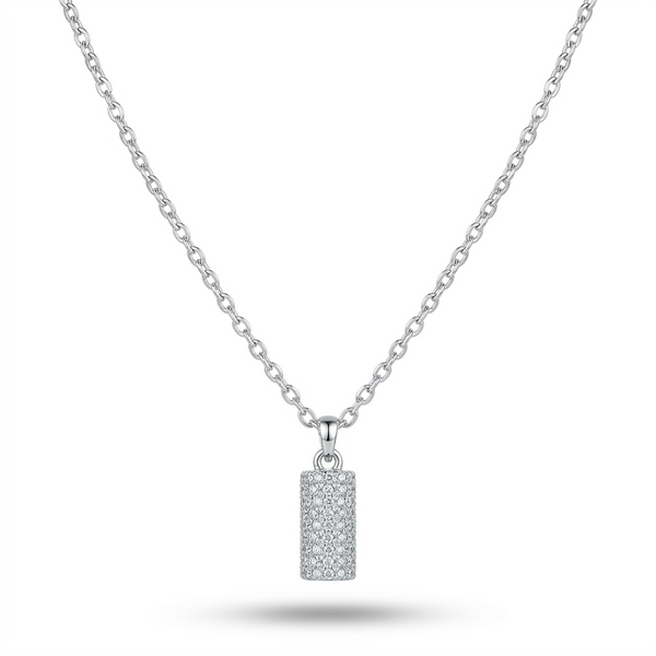 Silver Spark Column Pendant