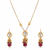 Ruby Dewdrop Pendant Set