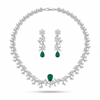 Regal Emerald Blossom Necklace Set