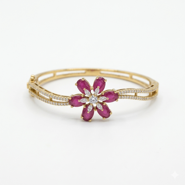 Ruby Bloom Elegance Bracelet