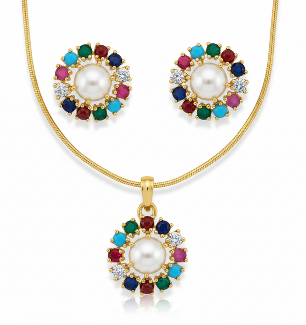 Navratna Pearl Radiance Set