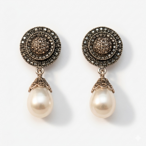 Regal Pearl Halo Earrings