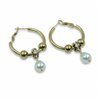 Pearl Charm Golden Hoop Earrings