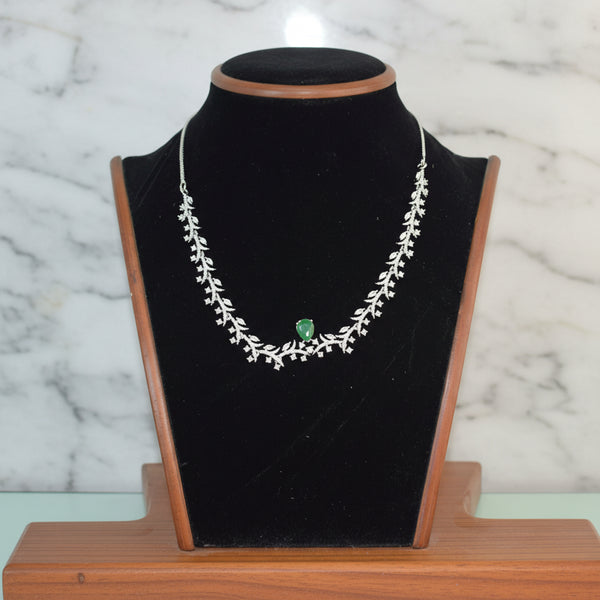 Regal Emerald Blossom Necklace Set